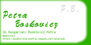 petra boskovicz business card